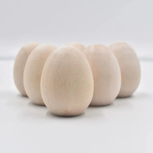 10pcs/lot Unfinished Wooden Eggs, Smooth Solid Wood
