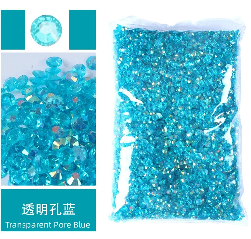 Bulk 2-6mm Jelly AB-Resin Rhinestones Flat Back Crystals