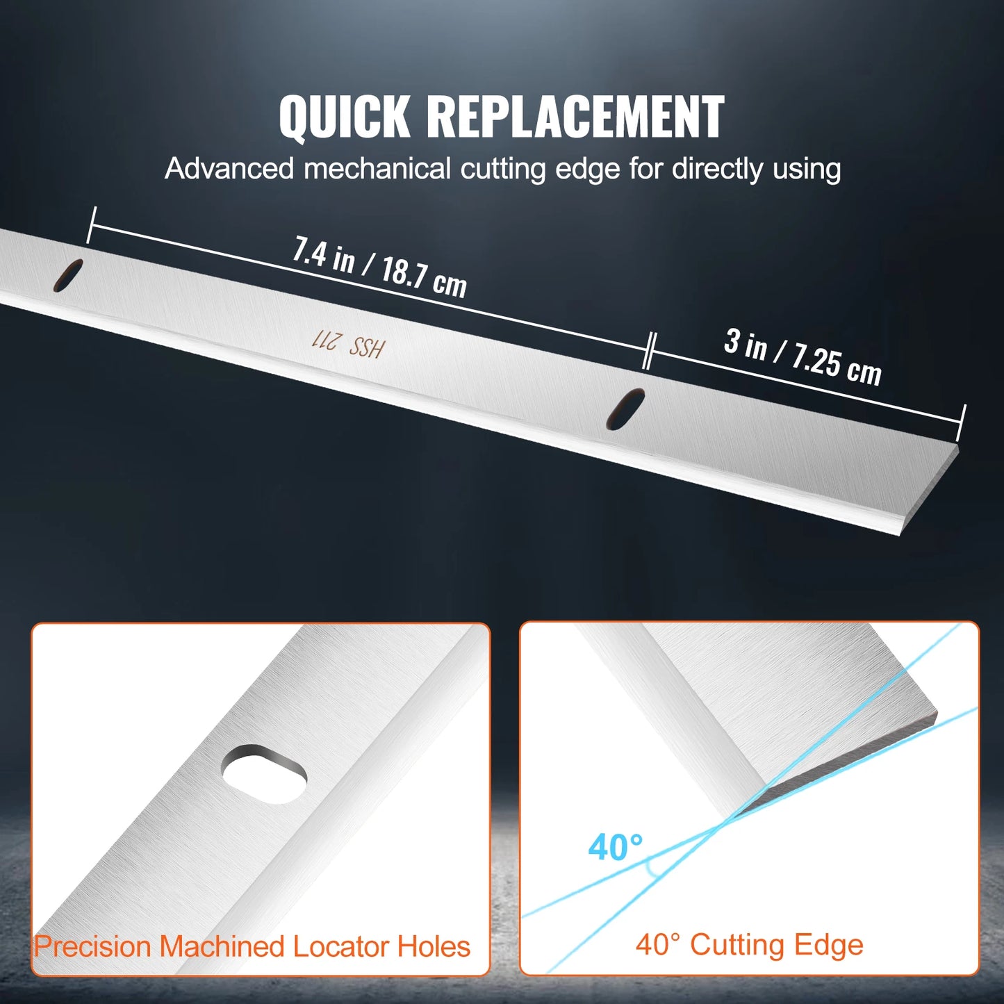 SucceBuy Planer Blades, 13 inch 2mm Thickened High Speed Steel Replacement HRC55-60 Hardness, Suit  13in/12.5in Benchtop Planer