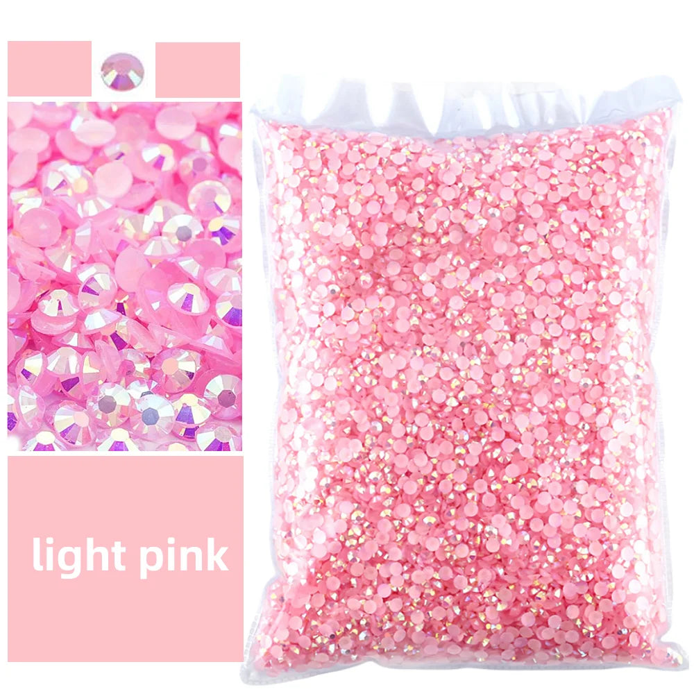 Bulk 2-6mm Jelly AB-Resin Rhinestones Flat Back Crystals