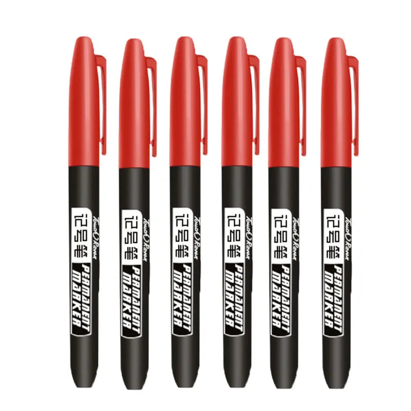 6 PCS Permanent Marker Pen Manga Drawing Markers Black-Blue-Red